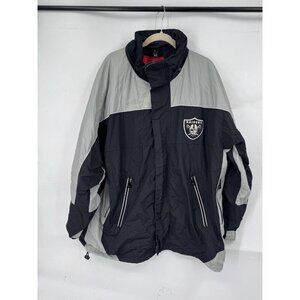 NFL Raiders Team Sports Nylon Jacket Men Large Gray Fan Merch Sportswear